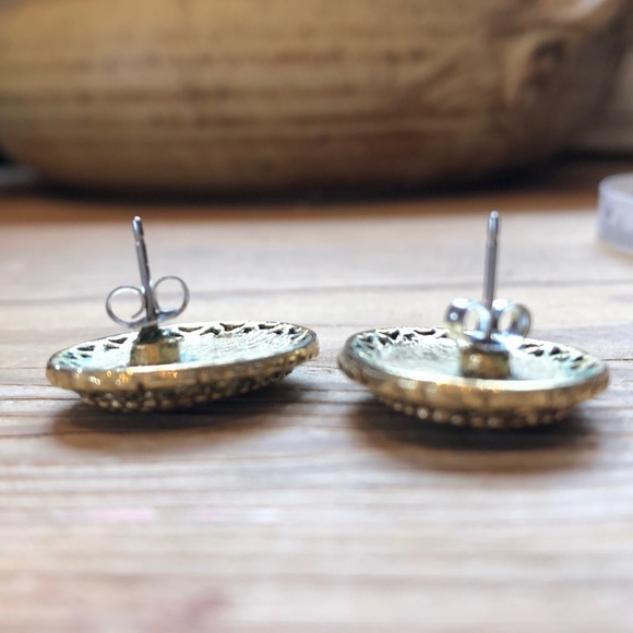 Vintage | Rose Gold-tone Statement PiercedEarrings - Picture 6 of 7